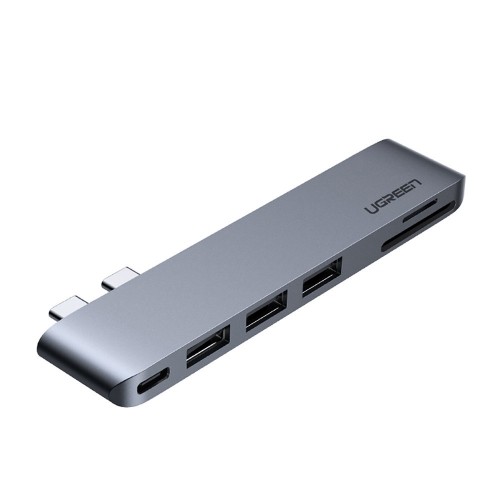 6-in-2 Adapter UGREEN CM251 USB-C Hub for MacBook Air | Pro (gray) image 1