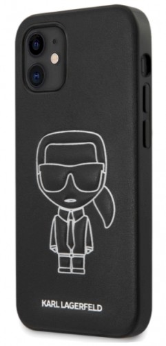 Karl Lagerfeld KLHCP12SPCUIKWH PU Embossed Aizsargapvalks Apple iPhone 12 Mini Melns image 1