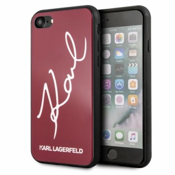 Karl Lagerfeld KLHCI8DLKSRE Signature Glitter Silicone Cover Чехол для Apple iPhone 7 | 8 | SE 2020 Красный