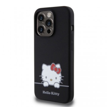 Hello Kitty Liquid Silicone Daydreaming Logo Case for iPhone 15 Pro Black