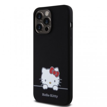 Hello Kitty Liquid Silicone Daydreaming Logo Case for iPhone 15 Pro Max Black