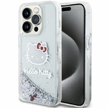 Hello Kitty HKHCP14XLIKHET iPhone 14 Pro Max 6.7" srebrny|silver hardcase Liquid Glitter Charms Kitty Head