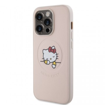 Hello Kitty PU Kitty Asleep Logo MagSafe Case for iPhone 15 Pro Pink