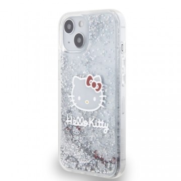 Hello Kitty Liquid Glitter Electroplating Head Logo Case for iPhone 13 Transparent