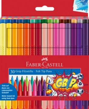 Flomāsteri Faber-Castell Grip, 30 krāsas