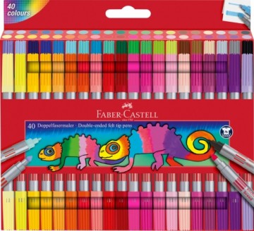 Divpusēji flomāsteri Faber-Castell 40 krāsas