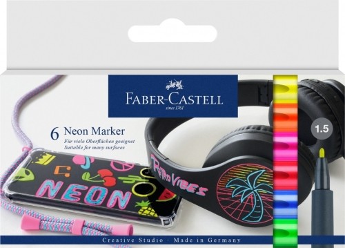 Flomāsteri Faber-Castell Neon, 6 krāsas image 1
