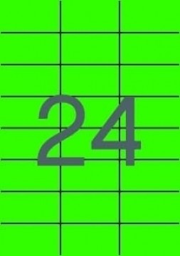 Самоклеящиеся этикетки Apli 1594 70x37мм A4/20л, зелёные