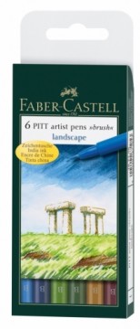 Ручка-кисть Faber-Castell Pitt Artist Pen Landscape 6-цветовP