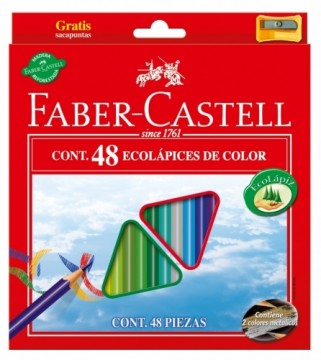 Krāsainie zīmuļi Faber-Castell Eco 48 krāsas + asināmais