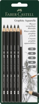 Grafīta akvareļzīmuļi Faber-Castell Aquarelle, 5gab+otiņa/iep