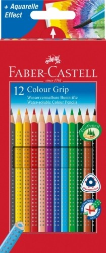 Faber-castell Trīsstūrveida krāsainie zīmuļi Faber Castell Grip 2001, 12 krāsas image 1