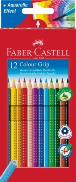 Faber-castell Trīsstūrveida krāsainie zīmuļi Faber Castell Grip 2001, 12 krāsas