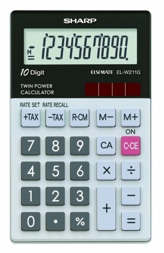 Kabatas kalkulators Sharp SH-ELW211GGY, sudraba image 1