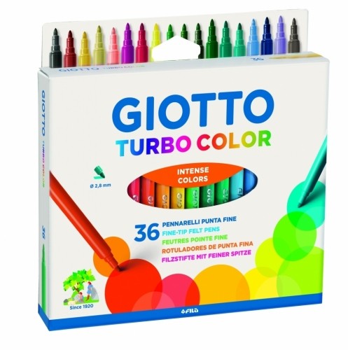 Fila Flomasteri Giotto Turbo Color, 36 krāsas image 1