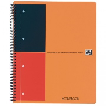Līniju klade ar spirāli Oxford Activebook A4+, 80 lapas, ar perforāciju, plastikāta vākos