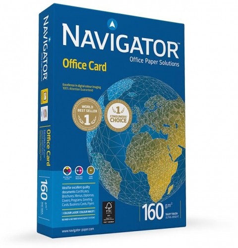 Papīrs Navigator Office Card A4, 160g/m², 250lpp/iep image 1