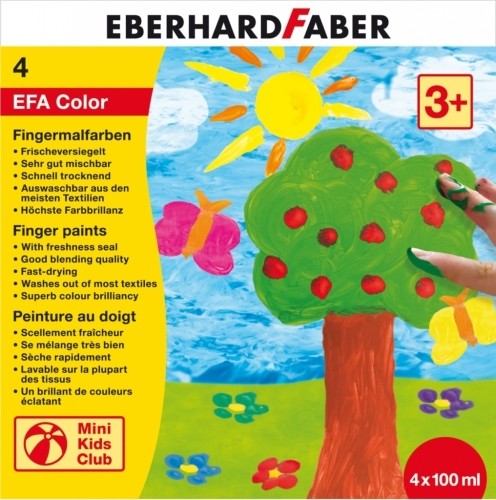 Pirkstu krāsas EberhardFaber, 4gabx100ml/iep image 1