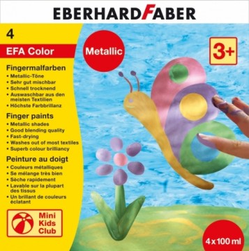 Pirkstu krāsas EberhardFaber Metallic 100ml, 4x100ml gab/iep