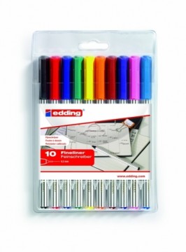 Flomāstertipa pildspalvu komplekts Edding 89 EF, 10 krāsas