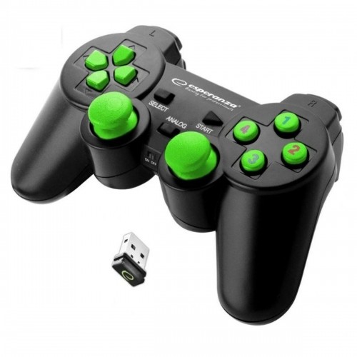 Bezvadu Datorspēļu kontrolieris Esperanza Gladiator GX600 USB 2.0 Melns Zaļš PC PlayStation 3 image 1