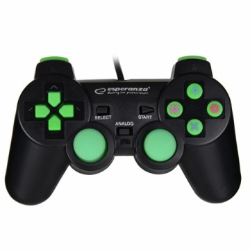 Игровой пульт Esperanza EGG107G USB 2.0 Чёрный Зеленый PC PlayStation 3