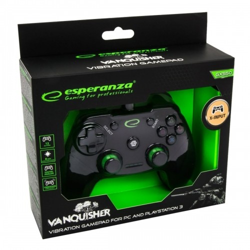 Spēles Kontrole Esperanza Vanquisher GX550 USB 2.0 Melns PC PlayStation 3 image 3
