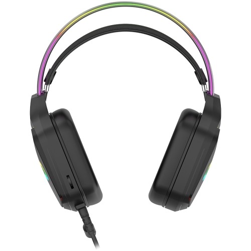 CANYON Darkless GH-9A, RGB gaming headset with Microphone, Microphone frequency response: 20HZ~20KHZ,  ABS+ PU leather, USB*1*3.5MM jack plug, 2.0M PVC cable, weight:280g, black image 4