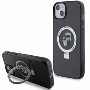 Karl Lagerfeld KLHMP14SHMRSKCK iPhone 14 | 15 | 13 6.1" czarny|black hardcase Ring Stand Karl&Choupettte MagSafe