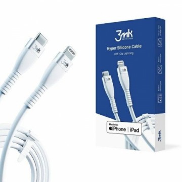 3mk Protection 3MK HyperSilicone MFI USB-C | Lightning cable white 1m 20W 3A