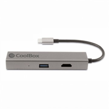 USB Centrmezgls CoolBox Hub miniDOCK4 USB-C Pelēks