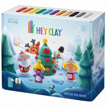 Пластилиновая игра Bizak Hey Clay Winter Holidays Рождество лодки x 18