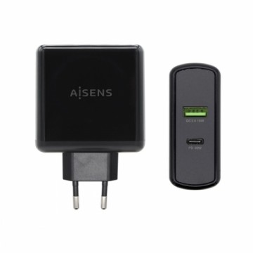 Sienas Lādētājs Aisens ASCH-2PD30QC-BK 48 W USB-C Melns