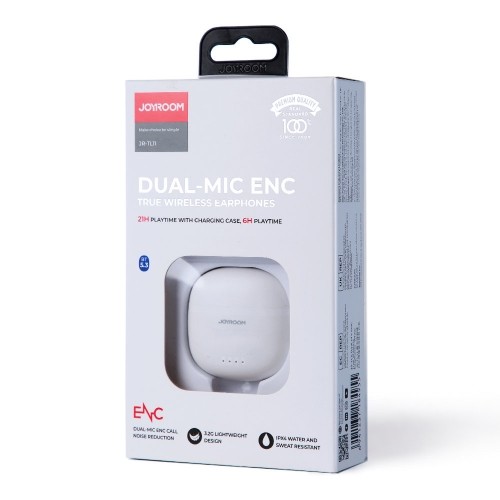 Joyroom TWS earphones wireless ENC waterproof IPX4 Bluetooth 5.3 white (JR-TL11) image 5