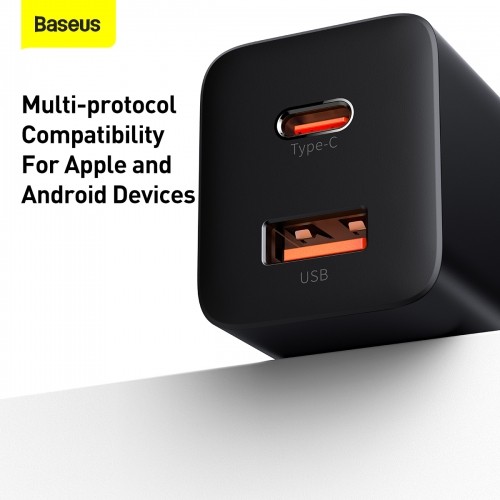 OEM Baseus Super Si Pro Quick Charger USB + USB-C 30W (black) image 3