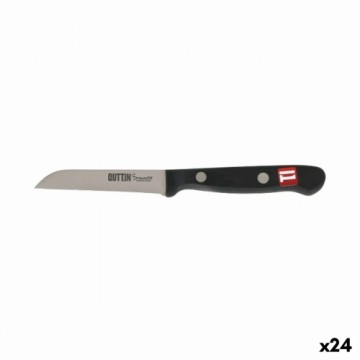 Нож для чистки Quttin Sybarite Чёрный Серебристый 8 cm (24 штук)