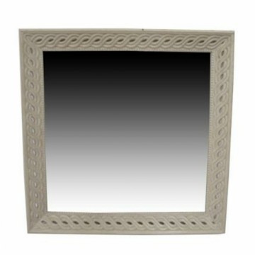 Sienas spogulis Home ESPRIT Balts Dabisks Mango koks Romantiski 92 x 6 x 92 cm