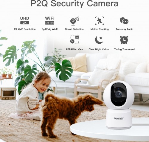 Arenti security camera P2Q 4MP UHD Pan-Tilt WiFi Indoor image 2