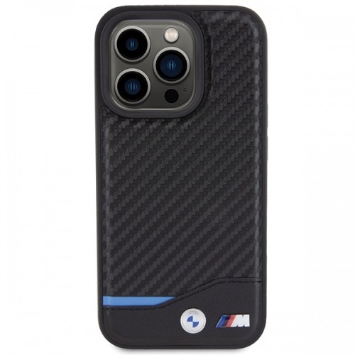BMW BMHCP15L22NBCK iPhone 15 Pro 6.1" czarny|black Leather Carbon image 3