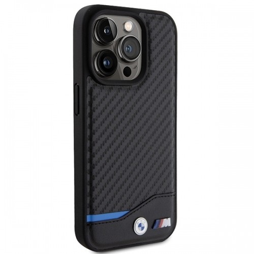 BMW BMHCP15L22NBCK iPhone 15 Pro 6.1" czarny|black Leather Carbon image 4
