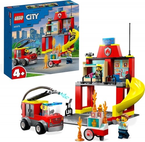 LEGO 60375 City Fire Station and Fire Truck Konstruktors image 1