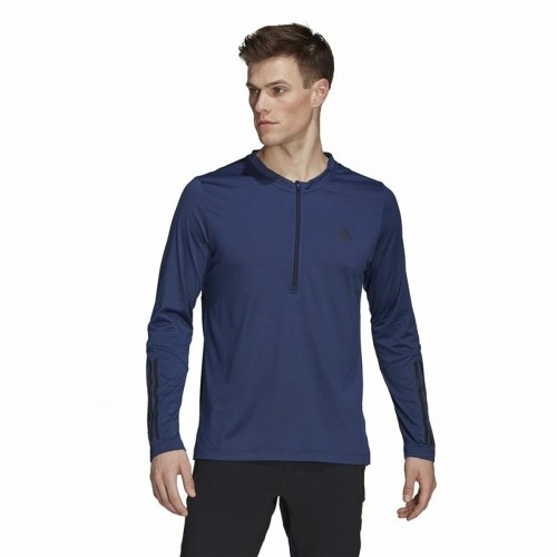 Vīriešu Krekls ar Garām Piedurknēm Adidas Training 1/4-Zip Tumši zils image 3