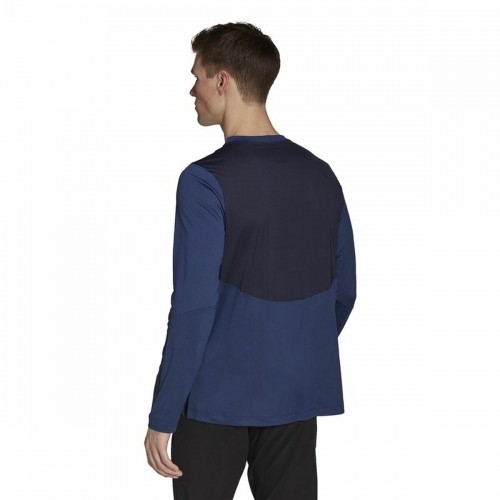 Vīriešu Krekls ar Garām Piedurknēm Adidas Training 1/4-Zip Tumši zils image 4
