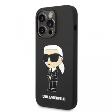 Karl Lagerfeld Liquid Silicone Ikonik NFT Case for iPhone 15 Pro Black