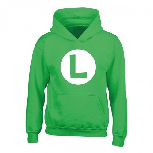 Unisex Sporta Krekls ar Kapuci Super Mario Luigi Badge Zaļš image 1