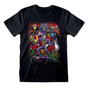 Krekls ar Īsām Piedurknēm DC Comics Villains Melns Unisekss