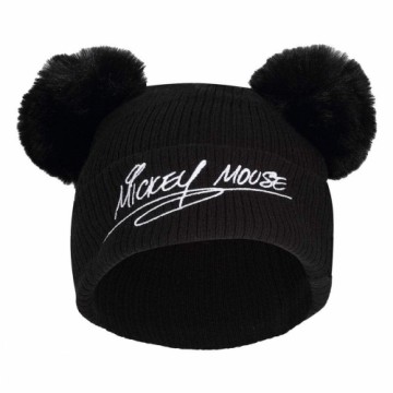 Cepure Mickey Mouse Double Pom Melns