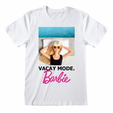 Krekls ar Īsām Piedurknēm Barbie Vacay Mode Balts Unisekss
