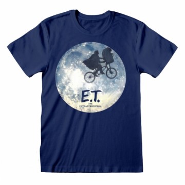 Krekls ar Īsām Piedurknēm E.T. Moon Silhouette Zils Unisekss