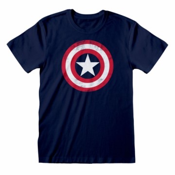 CapitÁn AmÉrica Krekls ar Īsām Piedurknēm Capitán América Captain America Shield Zils Unisekss